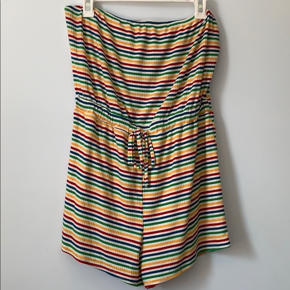 Rainbow romper with belted waist - Picture 1 of 1